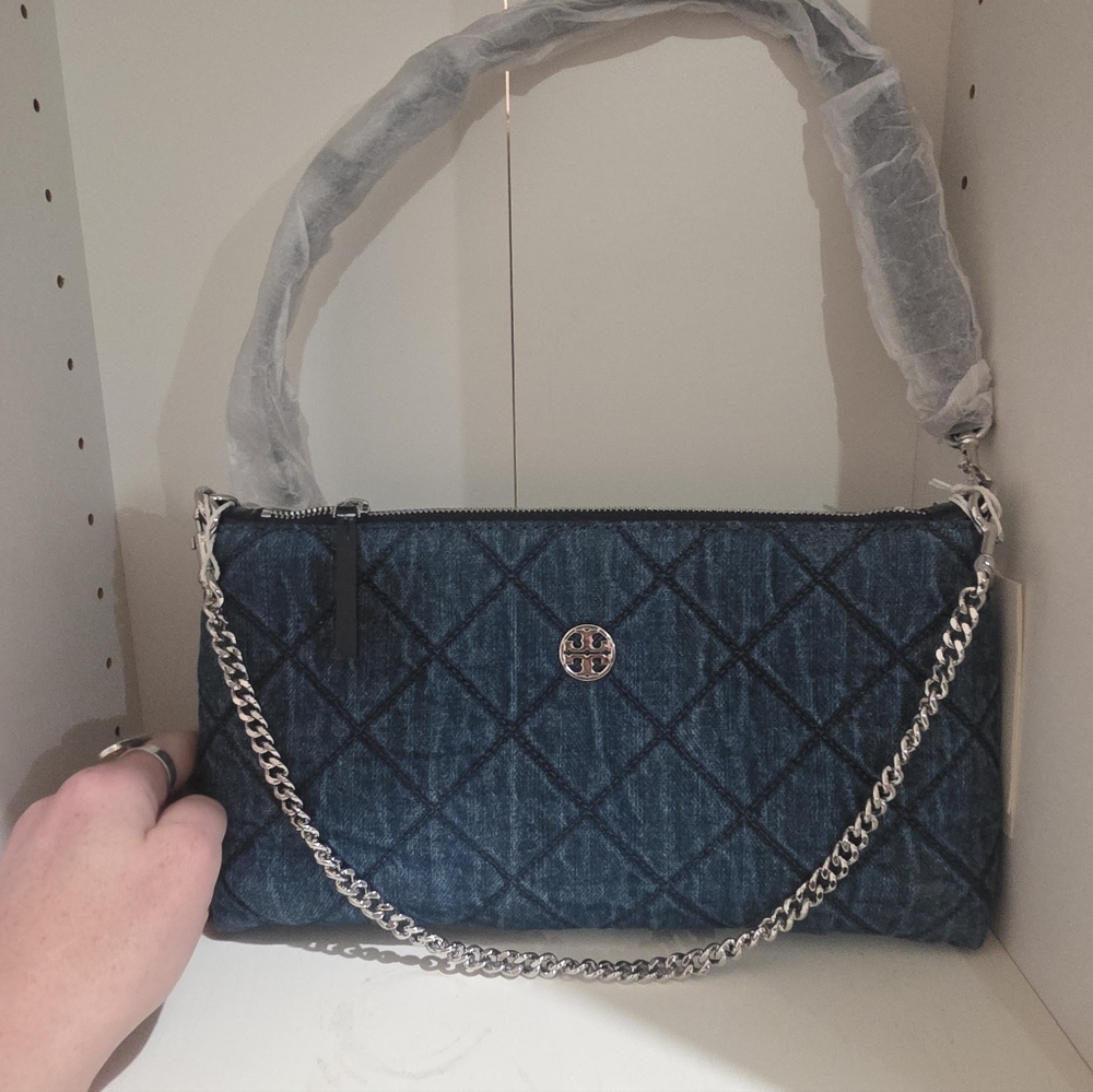 Tory Burch Denim Quilted Shoulder Bag